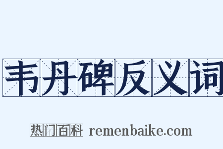 韦丹碑反义词是什么意思的图片